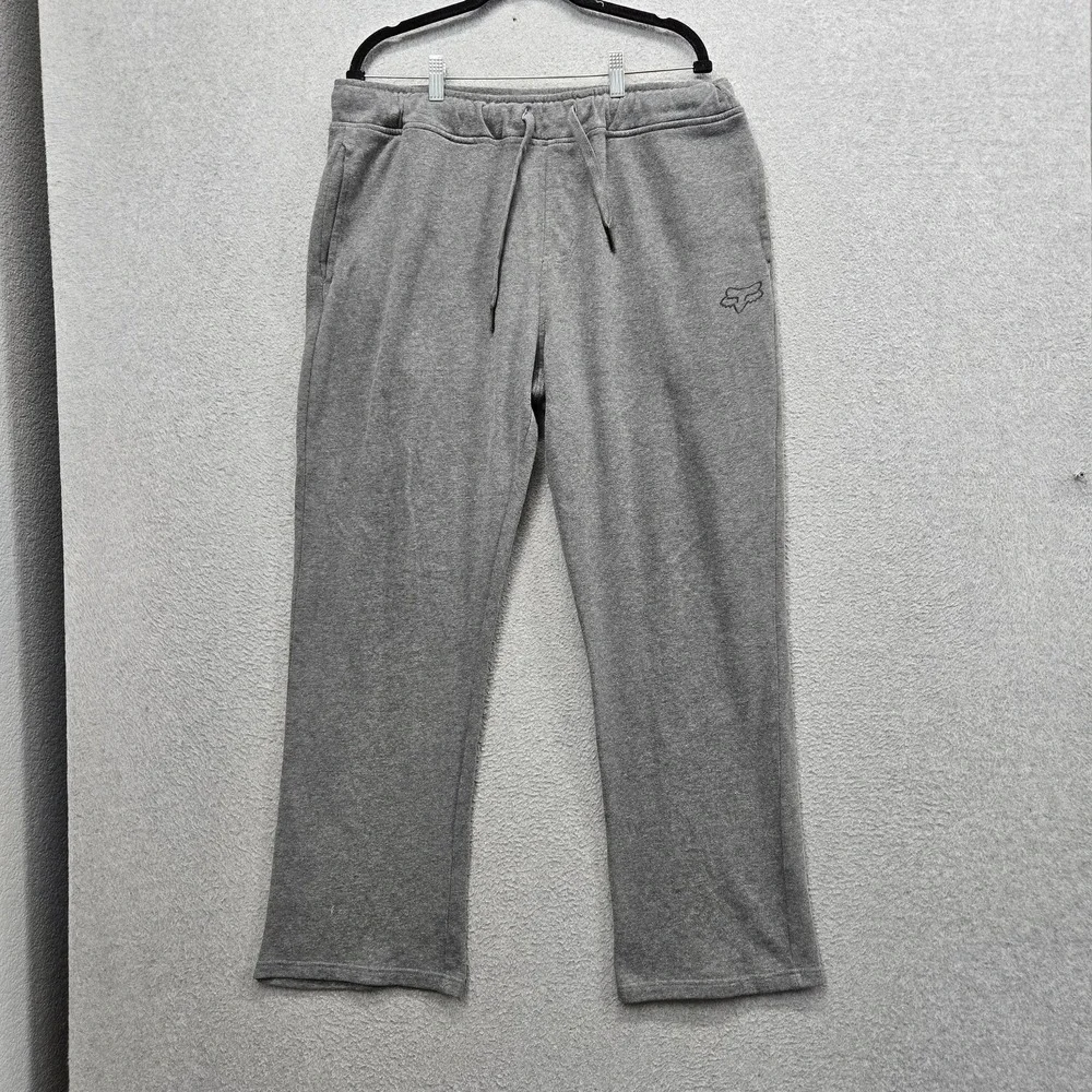 Fox Men Activewear Pants XL Gray Embroidered Sweatpants Fleece 29